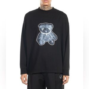 We11done Black Glow in the Dark Teddy Bear Long Sleeve T-shirt Men’s Size M